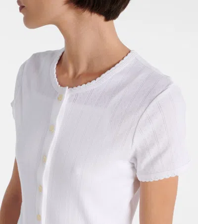 Leset Pointelle Cotton Cardigan