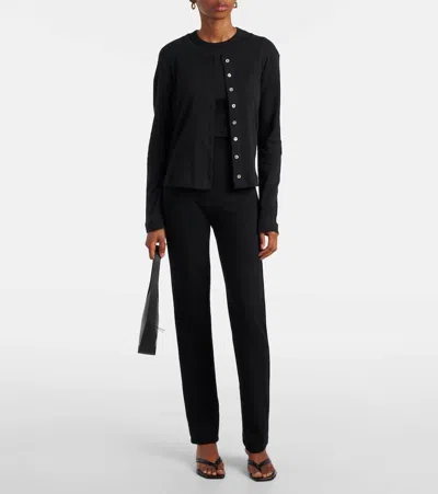 Leset Pointelle Cotton Cardigan