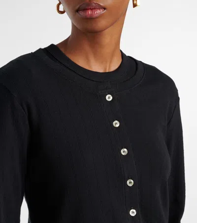 Leset Pointelle Cotton Cardigan