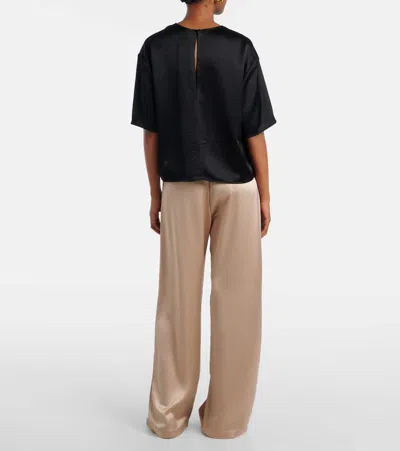 Leset Barb Satin T-shirt In Black