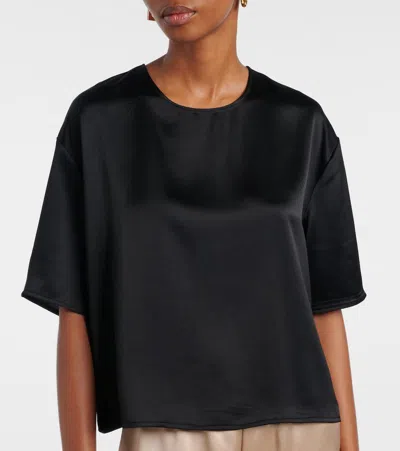 Leset Barb Satin T-shirt In Black