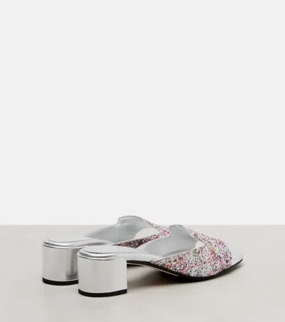 Jimmy Choo Dina 45 Glitter Mules In Multi