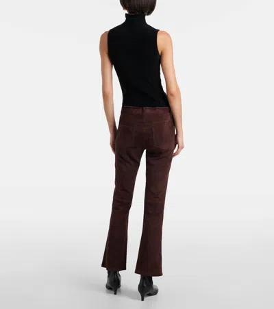 Stouls Dean 22 Suede Flared Pants In Burgundy