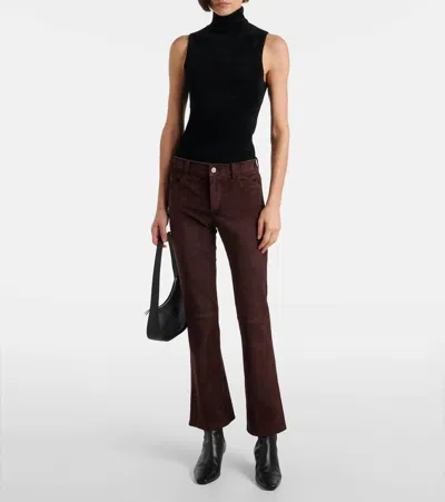 Stouls Dean 22 Suede Flared Pants In Burgundy