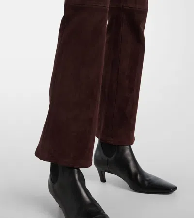Stouls Dean 22 Suede Flared Pants In Burgundy