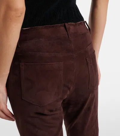 Stouls Dean 22 Suede Flared Pants In Burgundy