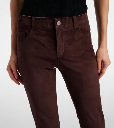 Stouls Dean 22 Suede Flared Pants In Burgundy