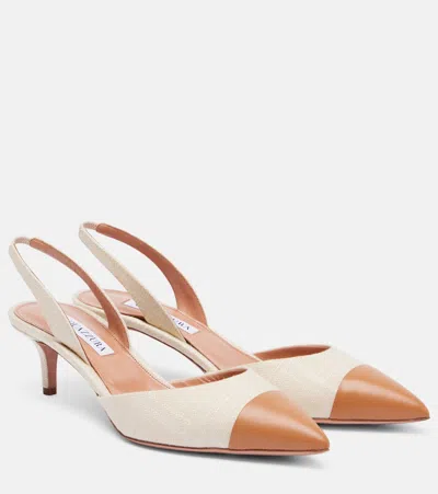 Aquazzura Milanese 50 Leather Slingback Pumps