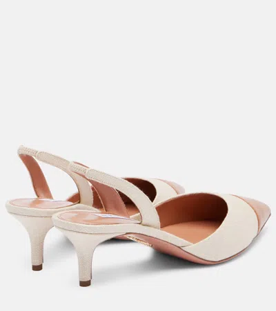 Aquazzura Milanese 50 Leather Slingback Pumps