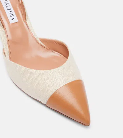 Aquazzura Milanese 50 Leather Slingback Pumps