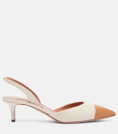 Aquazzura Milanese 50 Leather Slingback Pumps