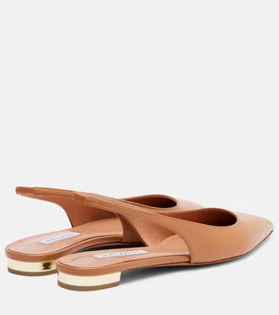 Aquazzura Purist Leather Slingback Flats