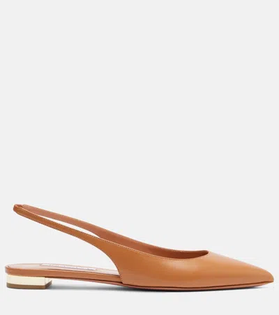 Aquazzura Purist Leather Slingback Flats