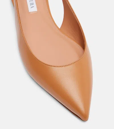 Aquazzura Purist Leather Slingback Flats