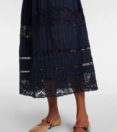 Ulla Johnson Amelie Lace And Cotton Midi Dress
