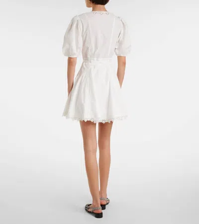 Ulla Johnson Camila Short Sleeve Mini Dress Pristine In White