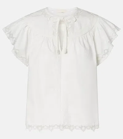 Ulla Johnson Effie Embroidered Cotton Top
