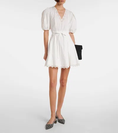Ulla Johnson Camila Short Sleeve Mini Dress Pristine In White