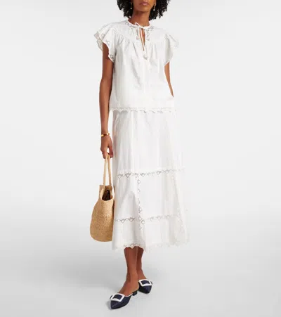 Ulla Johnson Effie Embroidered Cotton Top