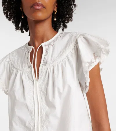 Ulla Johnson Effie Embroidered Cotton Top