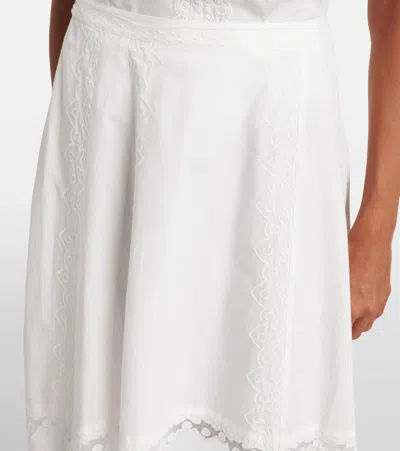Ulla Johnson Lucia Embroidered Cotton Midi Skirt