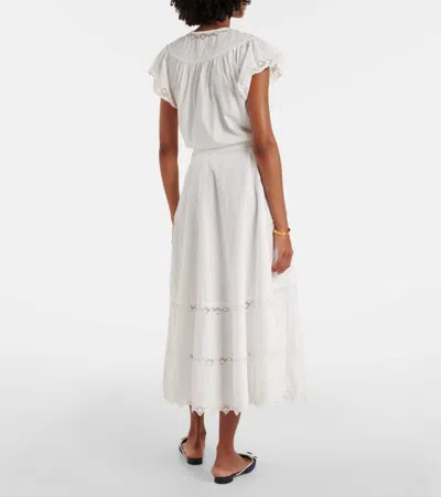 Ulla Johnson Lucia Embroidered Cotton Midi Skirt