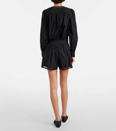 Ulla Johnson Elowen Embroidered Cotton Poplin Shorts