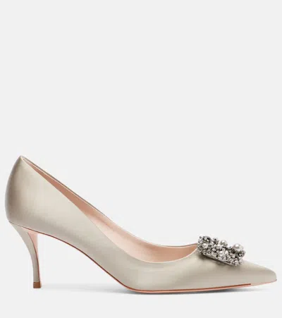 Roger Vivier Flower Strass 65 Embellished Satin Pumps In Multi