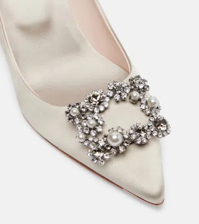 Roger Vivier Flower Strass 65 Embellished Satin Pumps In Multi