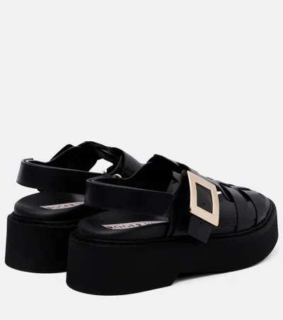 Roger Vivier Viv Rangers Buckled Flat Sandals