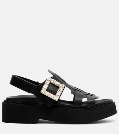 Roger Vivier Women Viv Rangers High Metal Sandal In Black