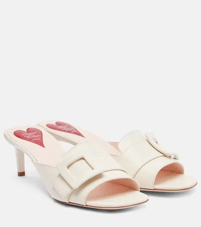Roger Vivier Viv‘ Choc Leather Mules