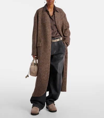 Brunello Cucinelli Monili Trim Genuine Shearling Lined Clog In Brown