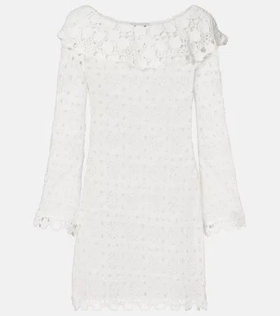 Rixo London Womens White Envalira Cotton-crochet Mini Dress In White