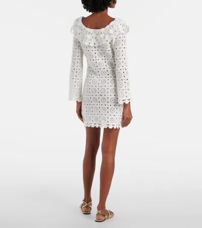 Rixo London Womens White Envalira Cotton-crochet Mini Dress In White