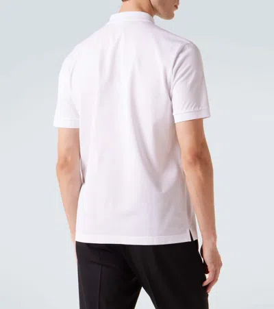 Prada Triangle Logo Polo T-shirt In White