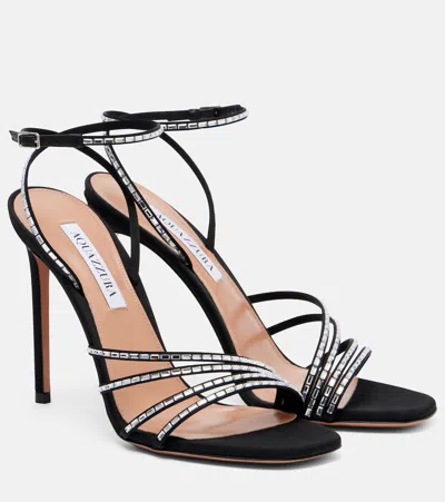 Aquazzura Sandali Mistica In Tessuto Decorato  Donna In Black