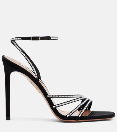 Aquazzura Sandali Mistica In Tessuto Decorato  Donna In Black