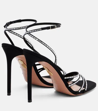 Aquazzura Sandali Mistica In Tessuto Decorato  Donna In Black