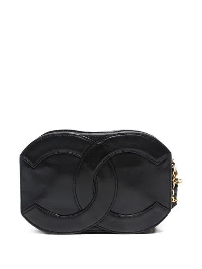 Pre-owned Chanel 1989-1991 Cc-mark Chain Shoulder Bag In Black