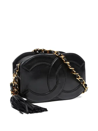 Pre-owned Chanel 1989-1991 Cc-mark Chain Shoulder Bag In Black