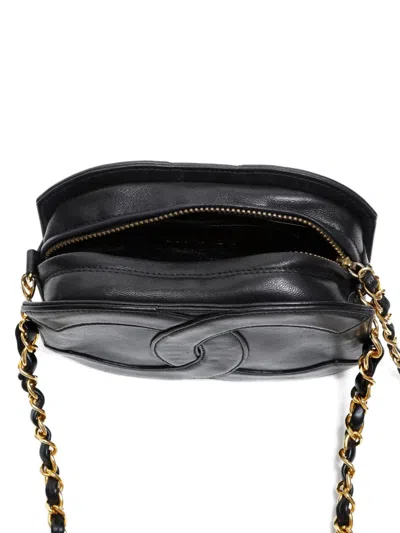 Pre-owned Chanel 1989-1991 Cc-mark Chain Shoulder Bag In Black