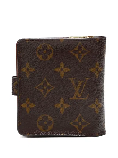 Pre-owned Louis Vuitton 2002 Monogram Zipped Wallet In Brown