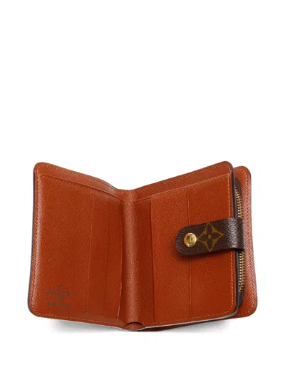 Pre-owned Louis Vuitton 2002 Monogram Zipped Wallet In Brown