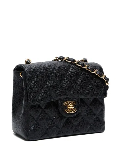 Pre-owned Chanel 2002-2003 Mini Classic Flap Shoulder Bag In Black