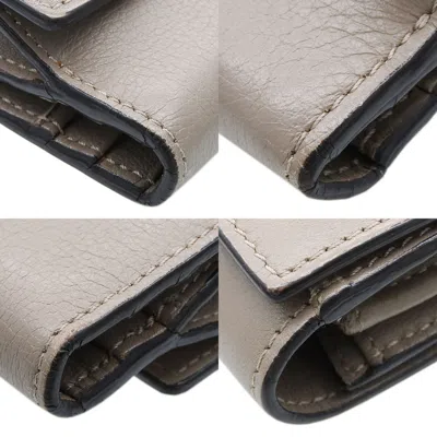 Pre-owned Fendi Beige Grayish Leather Wallet (bi-fold) ()