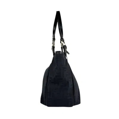 Pre-owned Fendi Black Canvas Leather Shoulder Bag ()