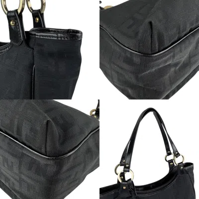 Pre-owned Fendi Black Canvas Leather Shoulder Bag ()