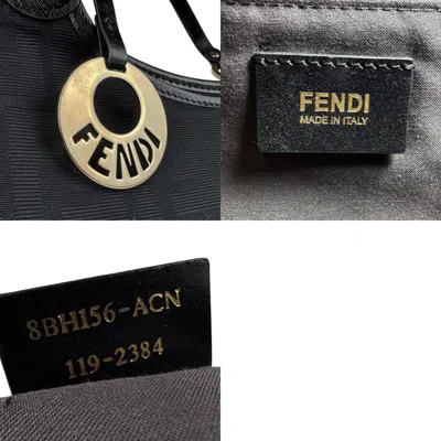 Pre-owned Fendi Black Canvas Leather Shoulder Bag ()