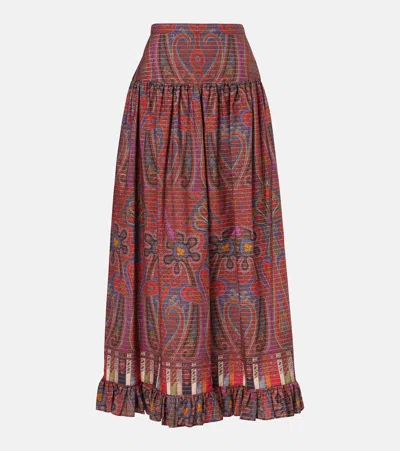 Valentino Printed High-rise Cotton Maxi Skirt In Multi